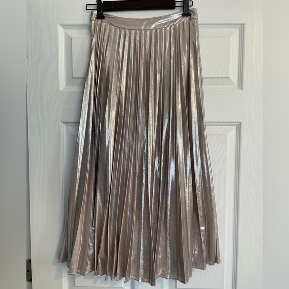 1.State metallic pleated midi skirt - size 2 - barely worn - Picture 4 of 5